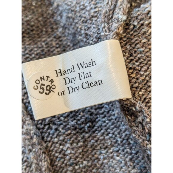 Blarney Woollen Mills Silk Merino Wool Buckle Knit Poncho Sweater Dolman Taupe - Picture 8 of 8